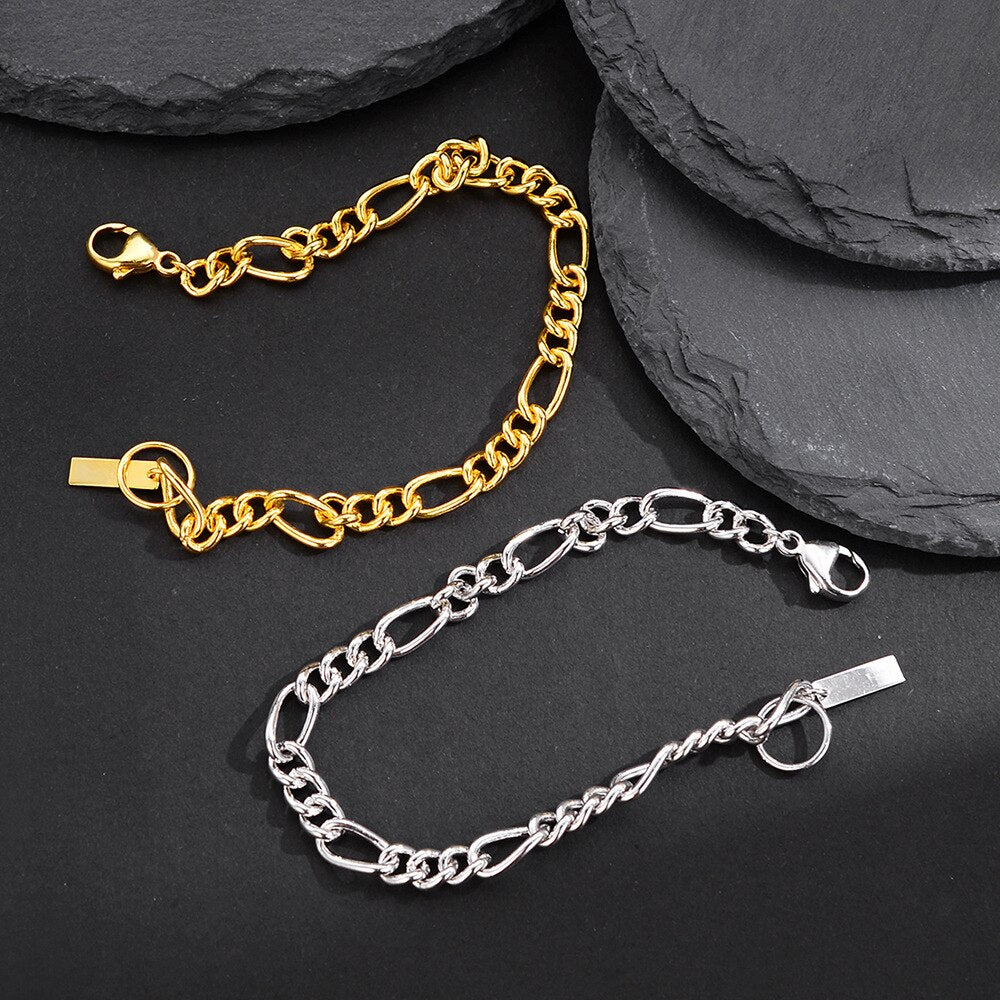 Figaro Chain Statement Bracelet B1043