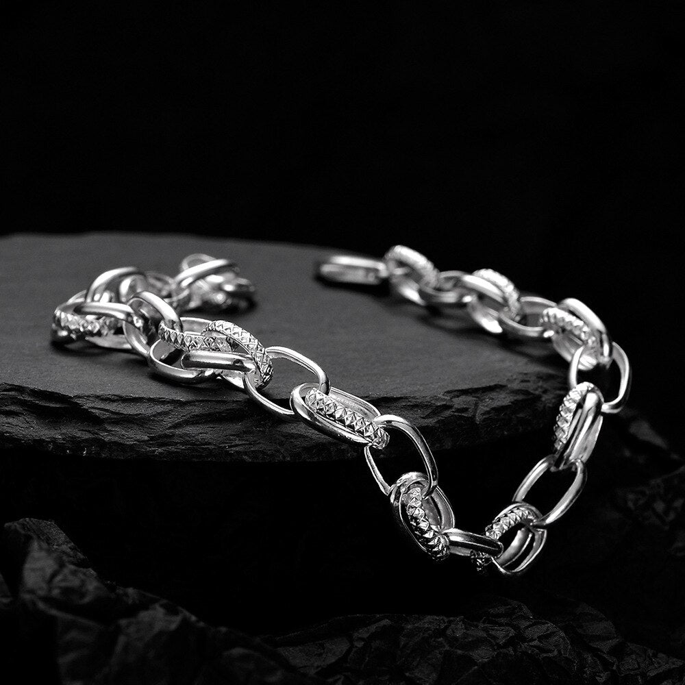 Textured Cable Chain Bracelet B1029