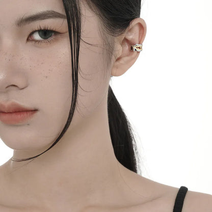 Golden Inlay Wide Ear Cuff E1132, 1 Piece