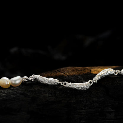 Irregular Links Baroque Pearls Bracelet B1048