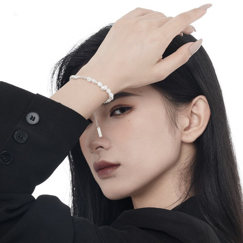 Irregular Links Baroque Pearls Bracelet B1048