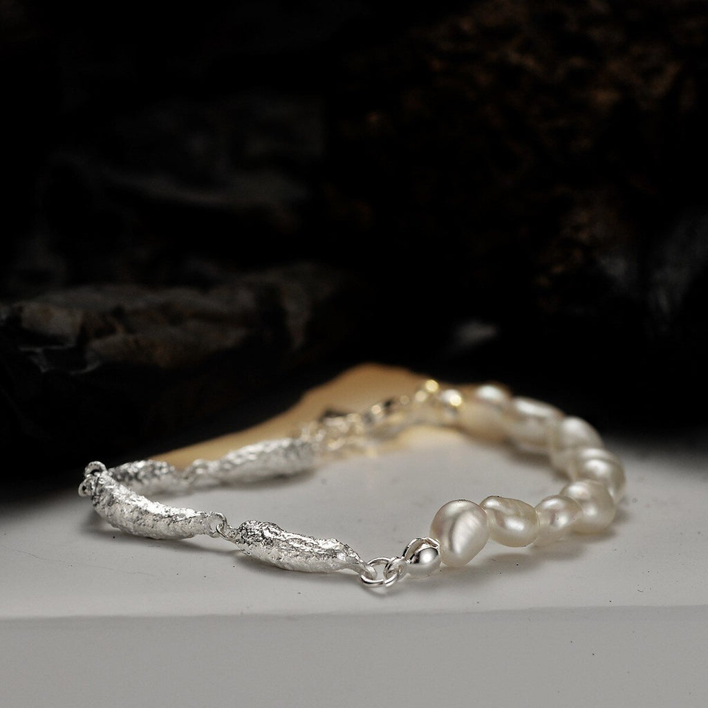 Irregular Links Baroque Pearls Bracelet B1048