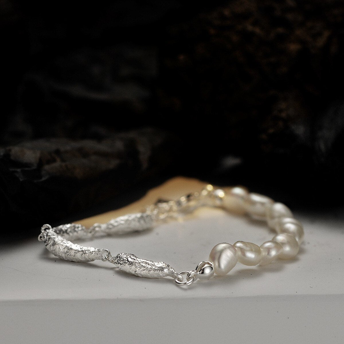 Irregular Links Baroque Pearls Bracelet B1048