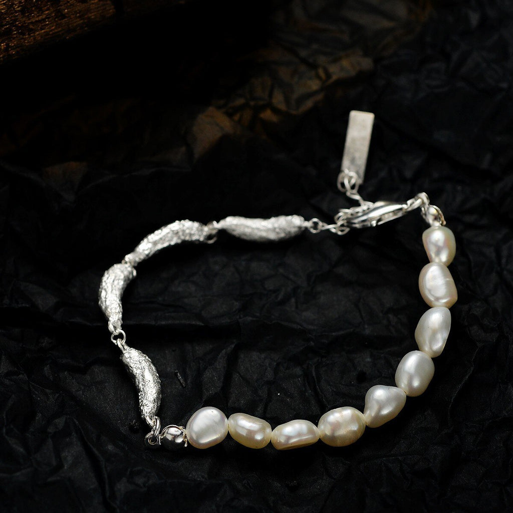 Irregular Links Baroque Pearls Bracelet B1048
