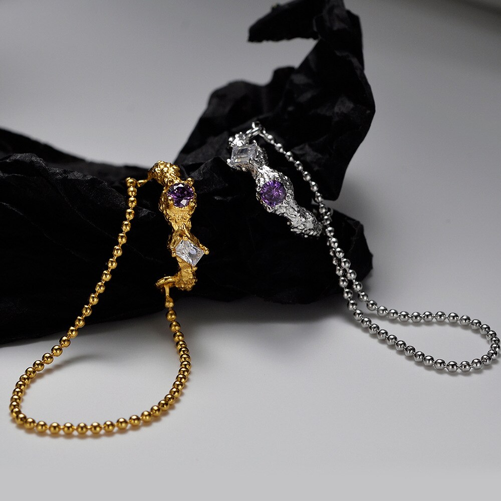 Textured Ball Chain Hoop Ear Cuff E1205 1 Piece