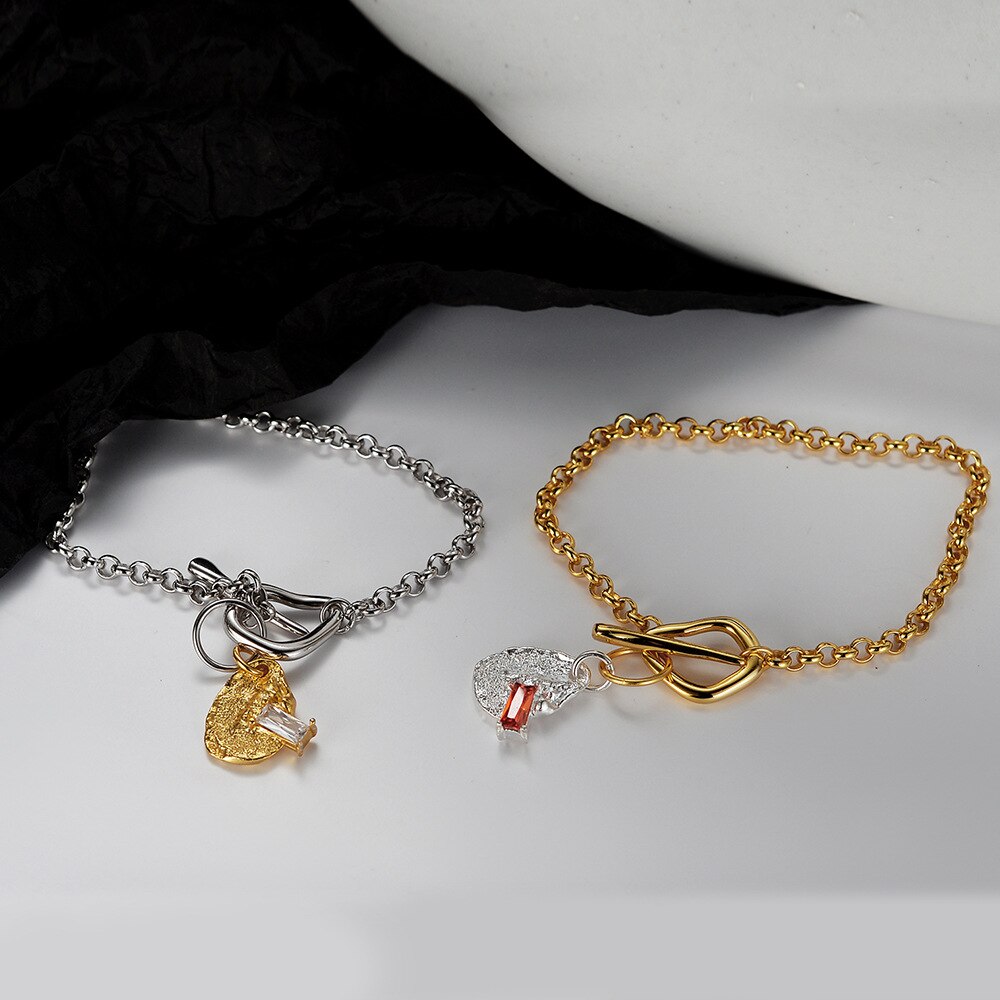 Irregular T-bar Textured Bracelet B1033