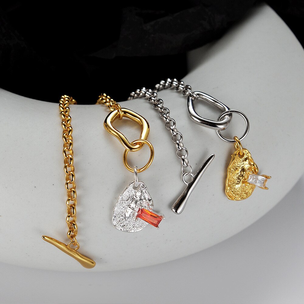 Irregular T-bar Textured Bracelet B1033