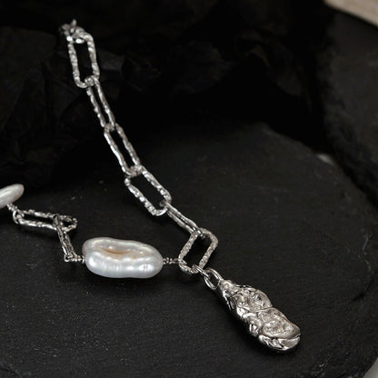Baroque Pearl Elongated Chain Bracelet B1038