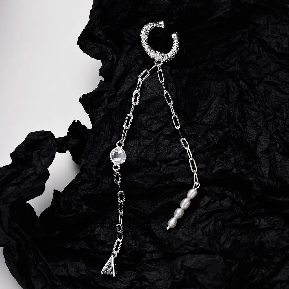 Long Chain Pearls Ear Cuff E1146, 1 Piece