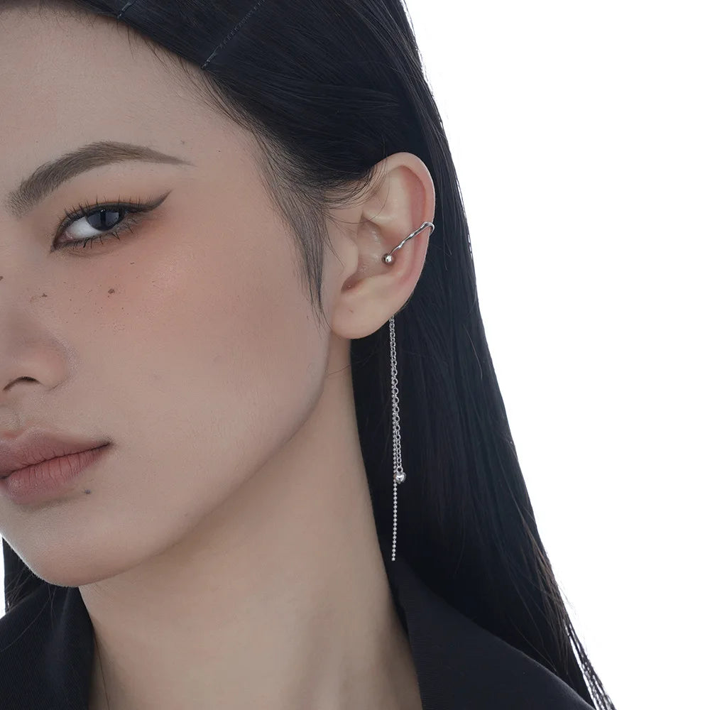 Tassel Chain Alien Hook Ear Stud E1136, 1 Piece