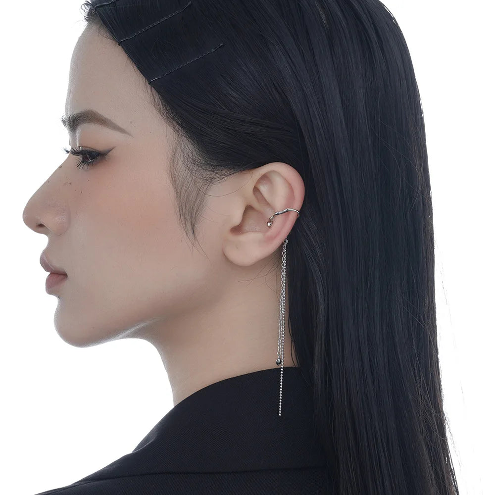 Tassel Chain Alien Hook Ear Stud E1136, 1 Piece