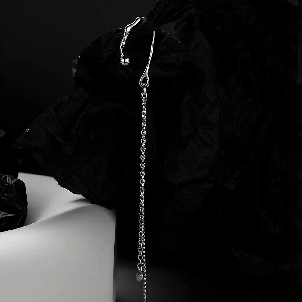 Tassel Chain Alien Hook Ear Stud E1136, 1 Piece