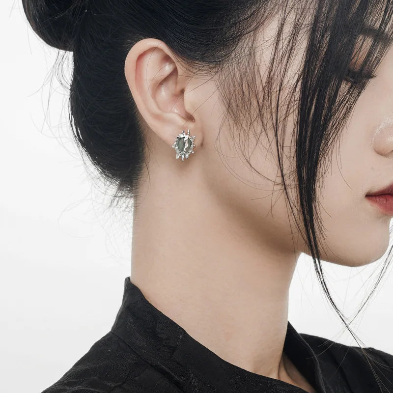 Long Tassel Jade Ear Studs E1131