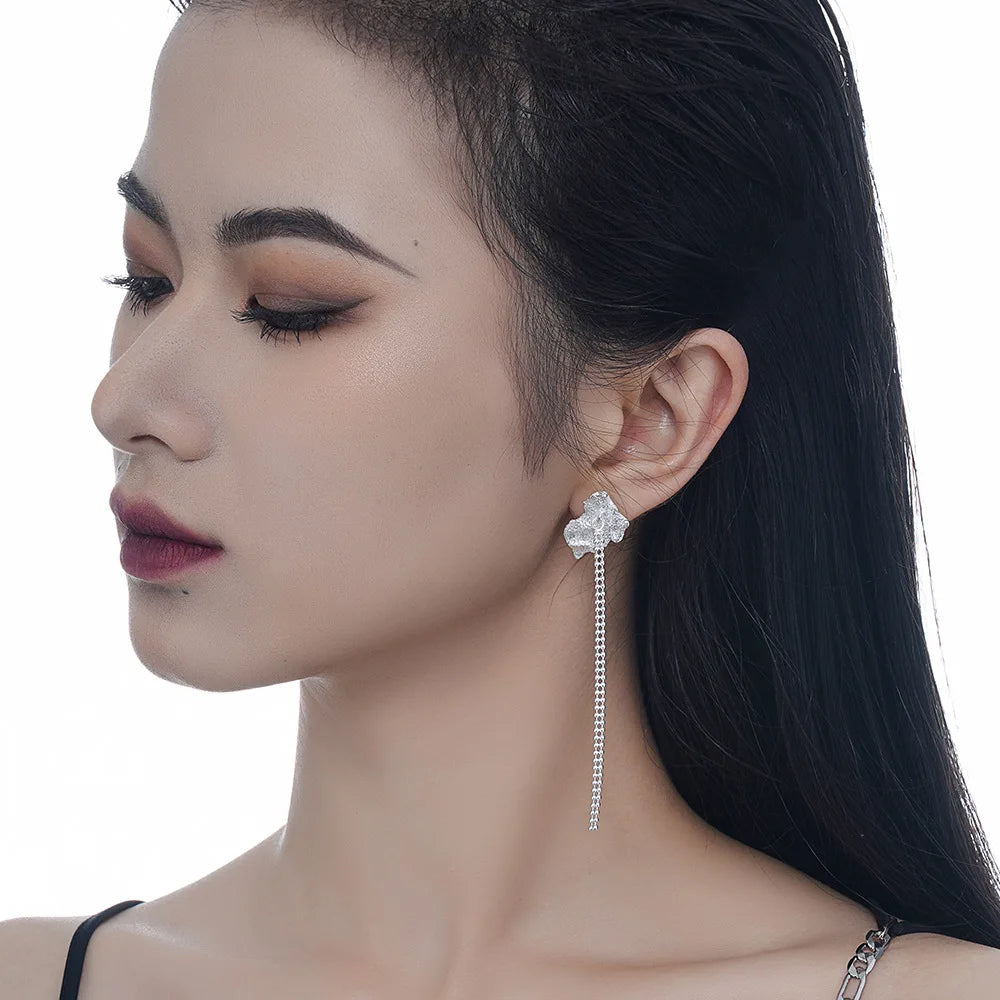 Irregular Pearl Long Chain Earring E1227