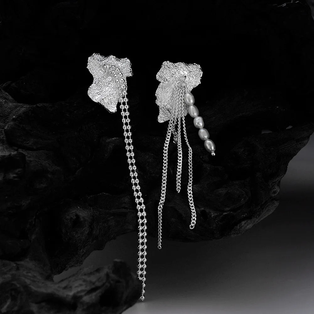 Irregular Pearl Long Chain Earring E1227