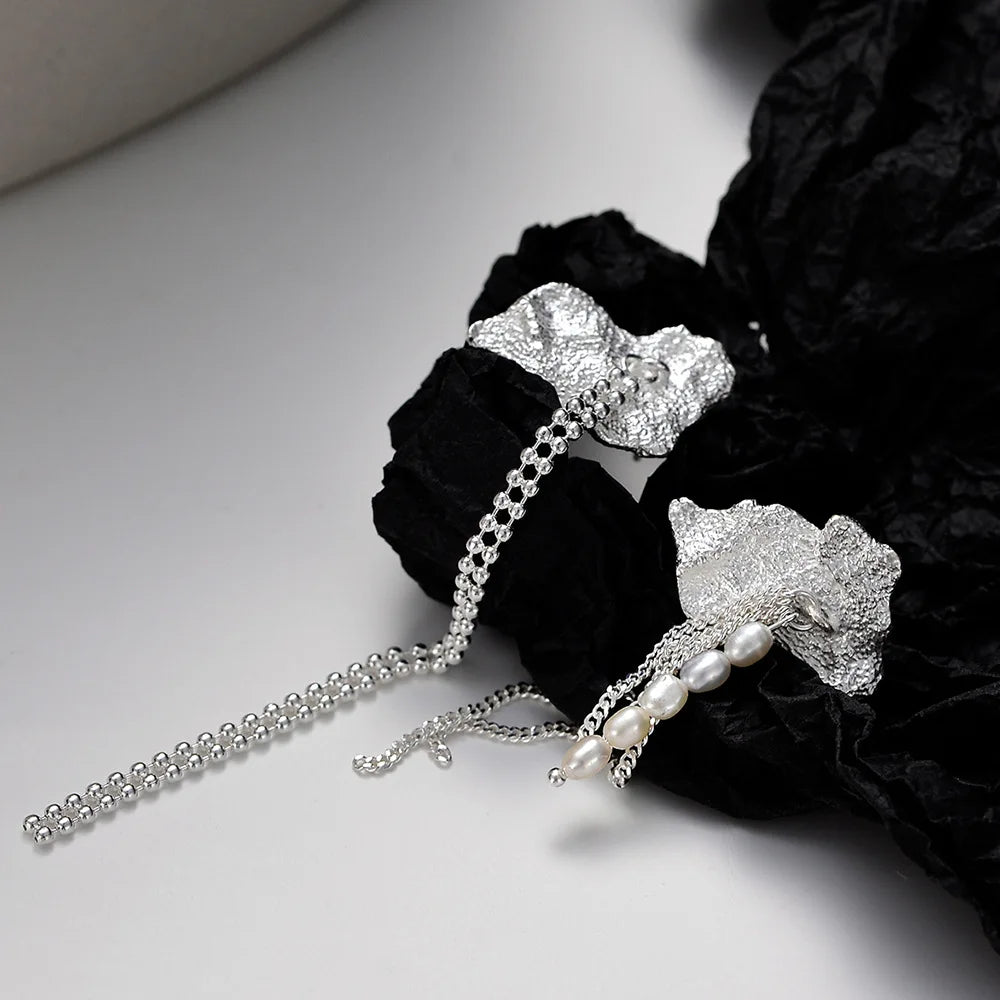 Irregular Pearl Long Chain Earring E1227