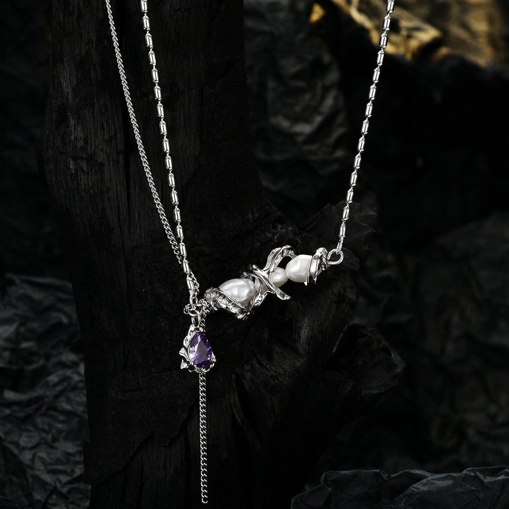 Multi Strand Pearl Accent Necklace N1001