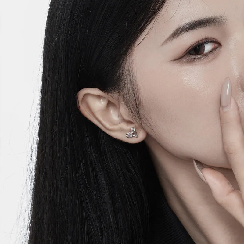 Enamel Irregular Hearts Studs E1122