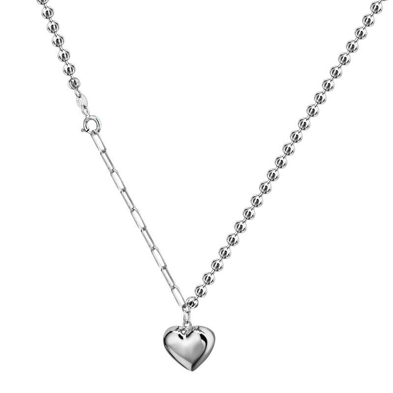 Heart Charm Ball Chain Necklace N1006