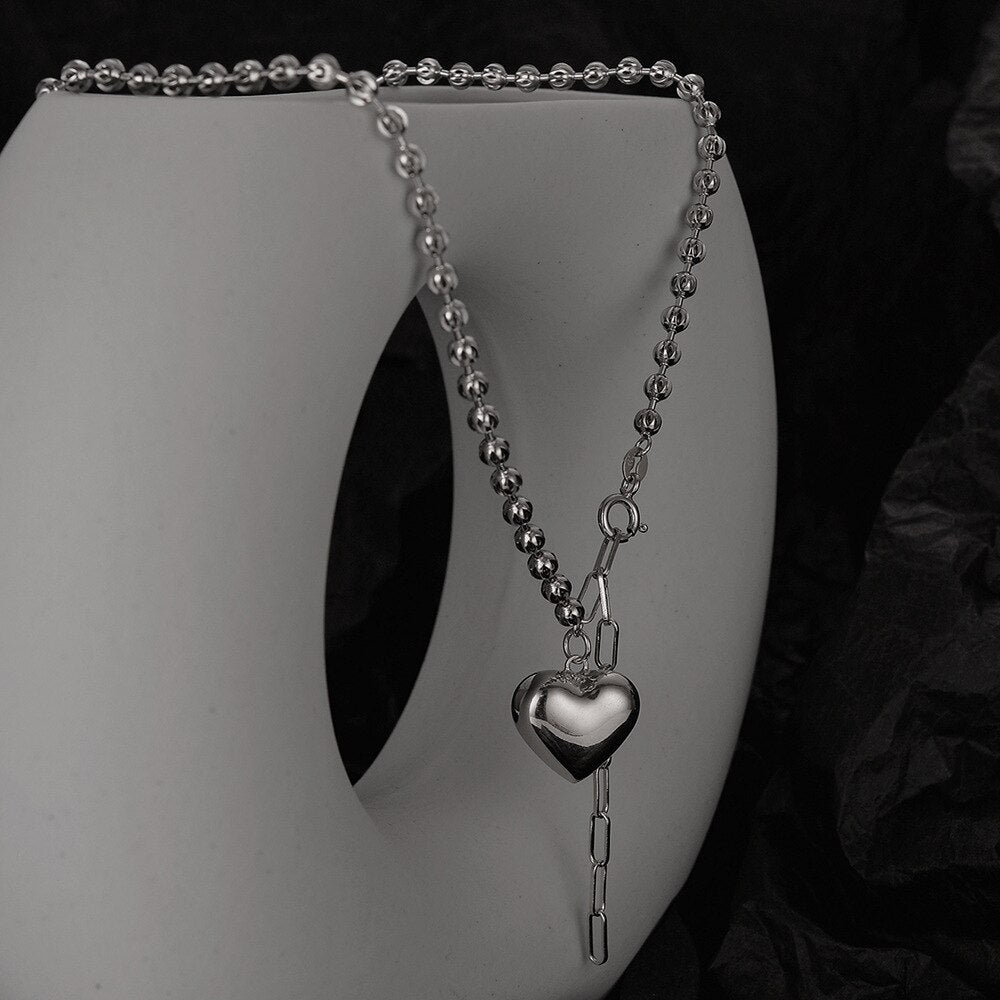 Heart Charm Ball Chain Necklace N1006