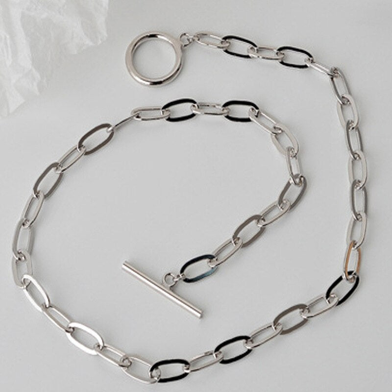Dapped Elongated Chain Necklace N1027