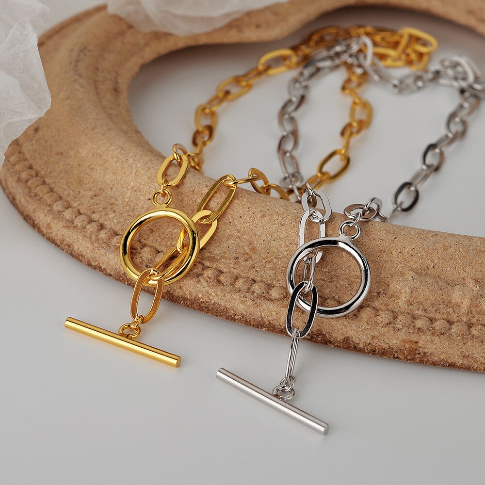 Dapped Elongated Chain Necklace N1027