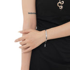 Pronged CZ Snake Chain Bracelet B1009