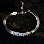 Pronged CZ Snake Chain Bracelet B1009