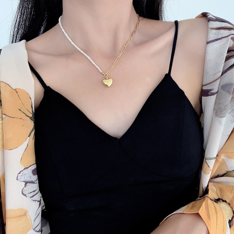 Seed Baroque Pearls Heart Pendant N1023