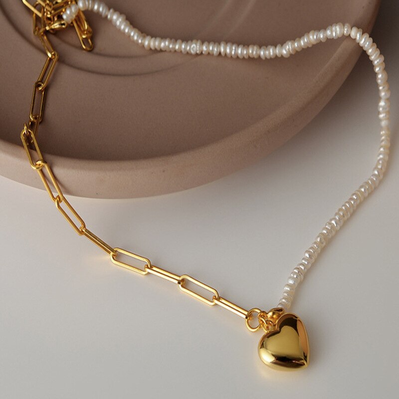 Seed Baroque Pearls Heart Pendant N1023