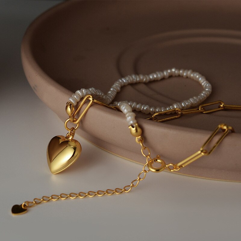 Seed Baroque Pearls Heart Pendant N1023