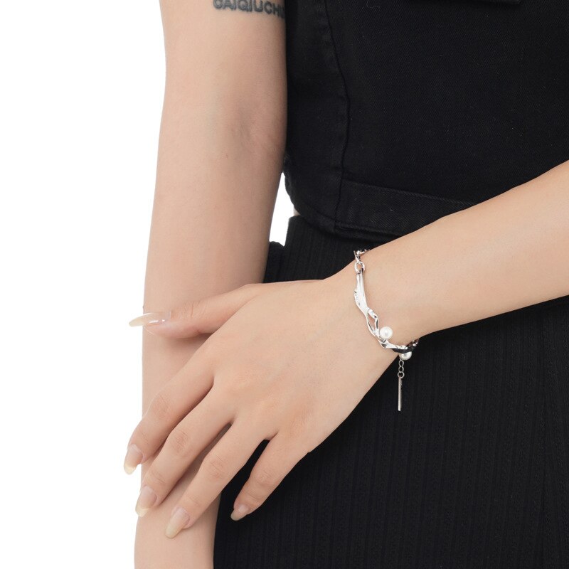 Shell Pearls Irregular Links Bracelet B1022