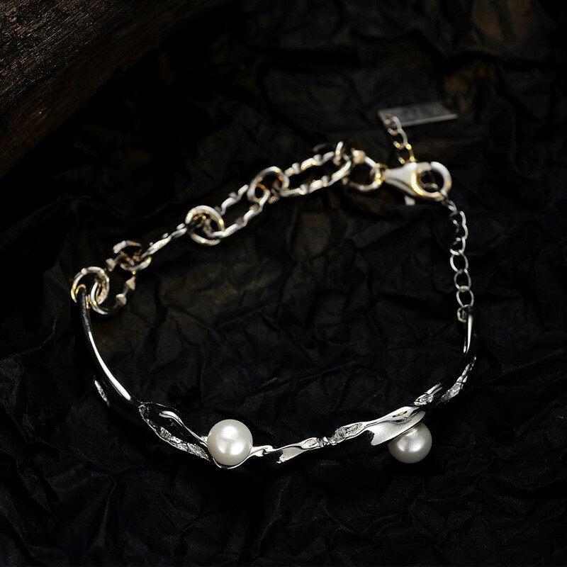 Shell Pearls Irregular Links Bracelet B1022