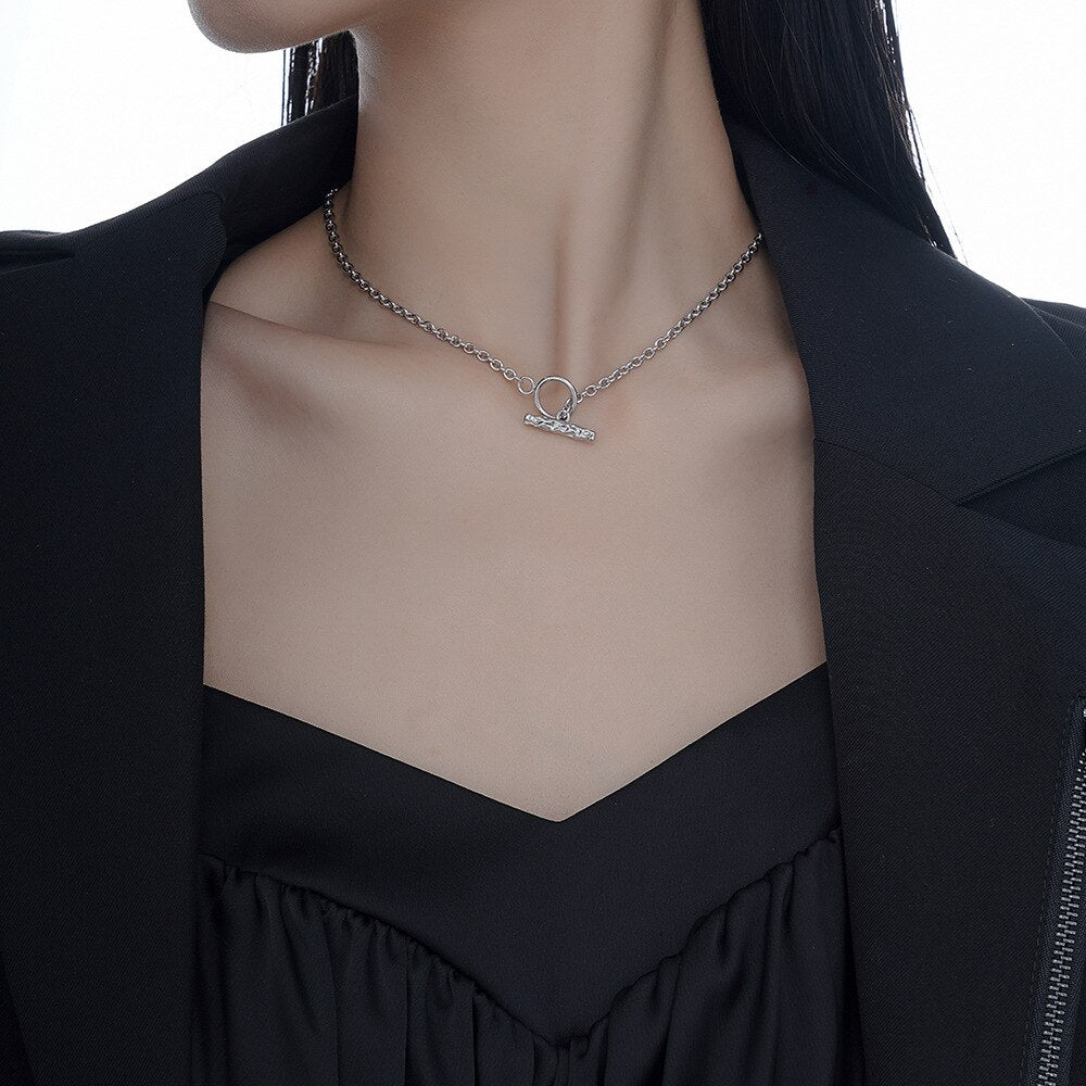 T-bar Cable Chain Necklace N1019