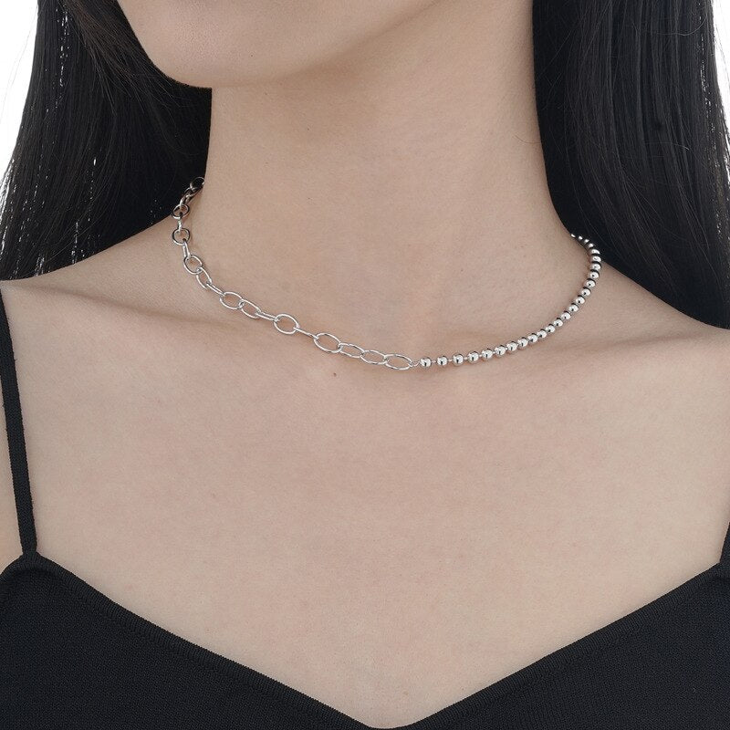 Thick Ball Cable Chain Necklace N1047