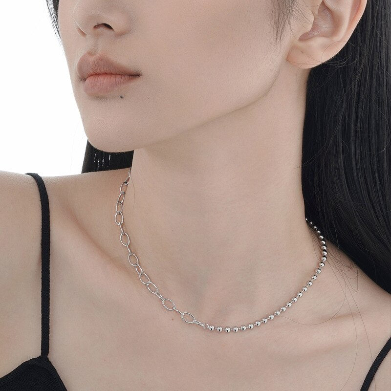Thick Ball Cable Chain Necklace N1047