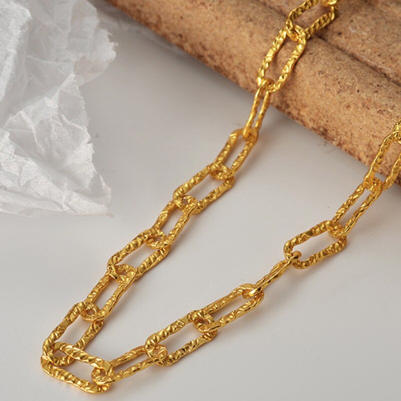 Thick Drawn Dapped Chain Necklace N1026