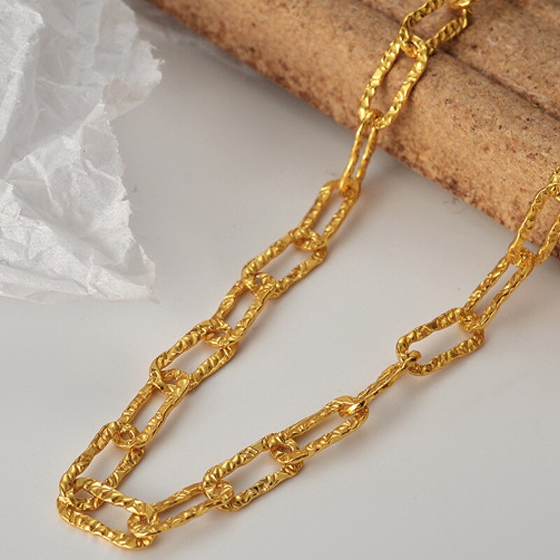 Thick Drawn Dapped Chain Necklace N1026