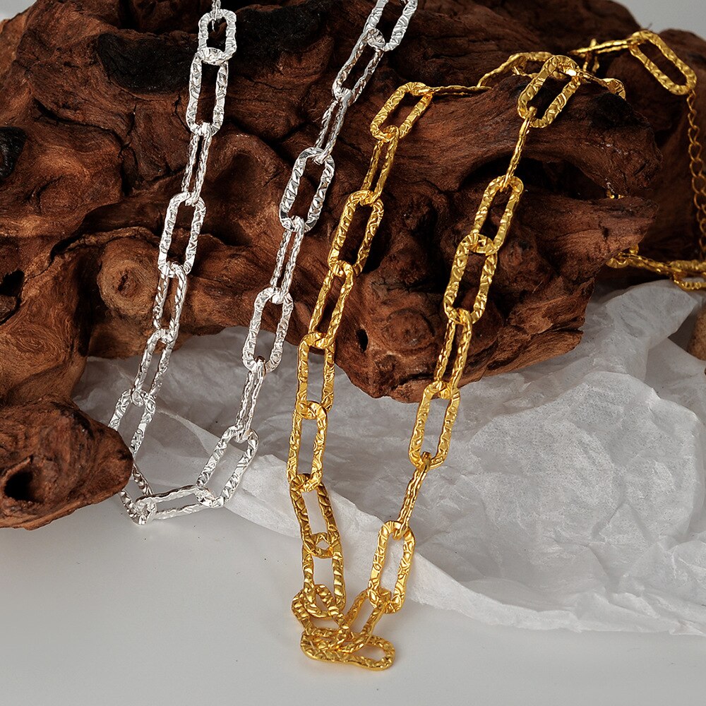 Thick Drawn Dapped Chain Necklace N1026