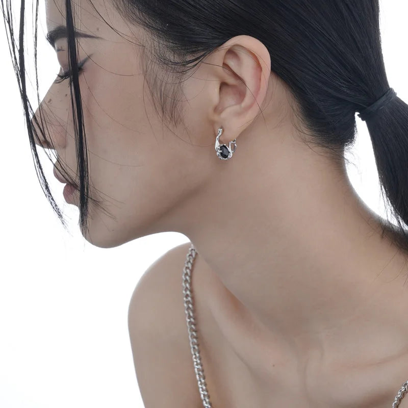 Thick Irregular Ear Hoop Huggies E1188