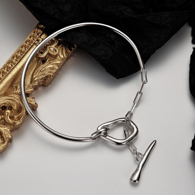 Thick Wire T-bar Bracelet B1037