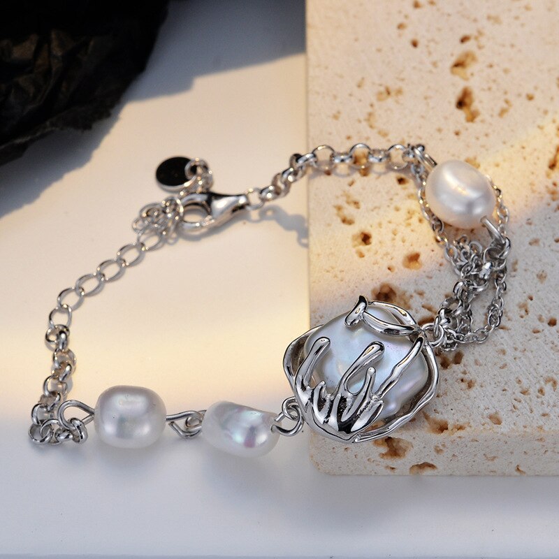 Wrapped Baroque Pearls Multi Chains Bracelet B1049
