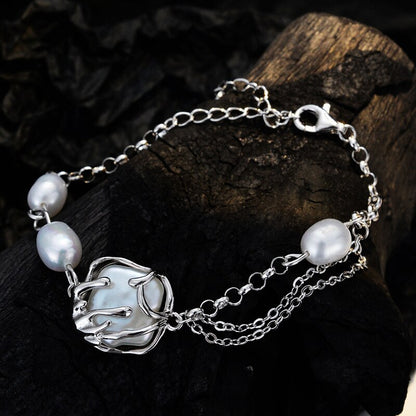 Wrapped Baroque Pearls Multi Chains Bracelet B1049