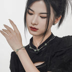 Wrapped Jade Multi Chain Bracelet B1010