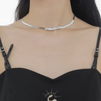 Zircon Wide Snake Chain Necklace N1005