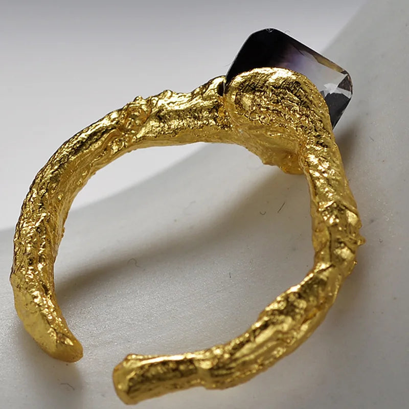 Solitaire CZ Rough Chunky Ring R1181