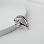 Solitaire CZ Wavy Earring E1037, 1 Piece