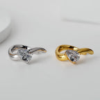 Solitaire CZ Wavy Earring E1037, 1 Piece