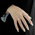 Solitaire Stone Chained Ring R1178