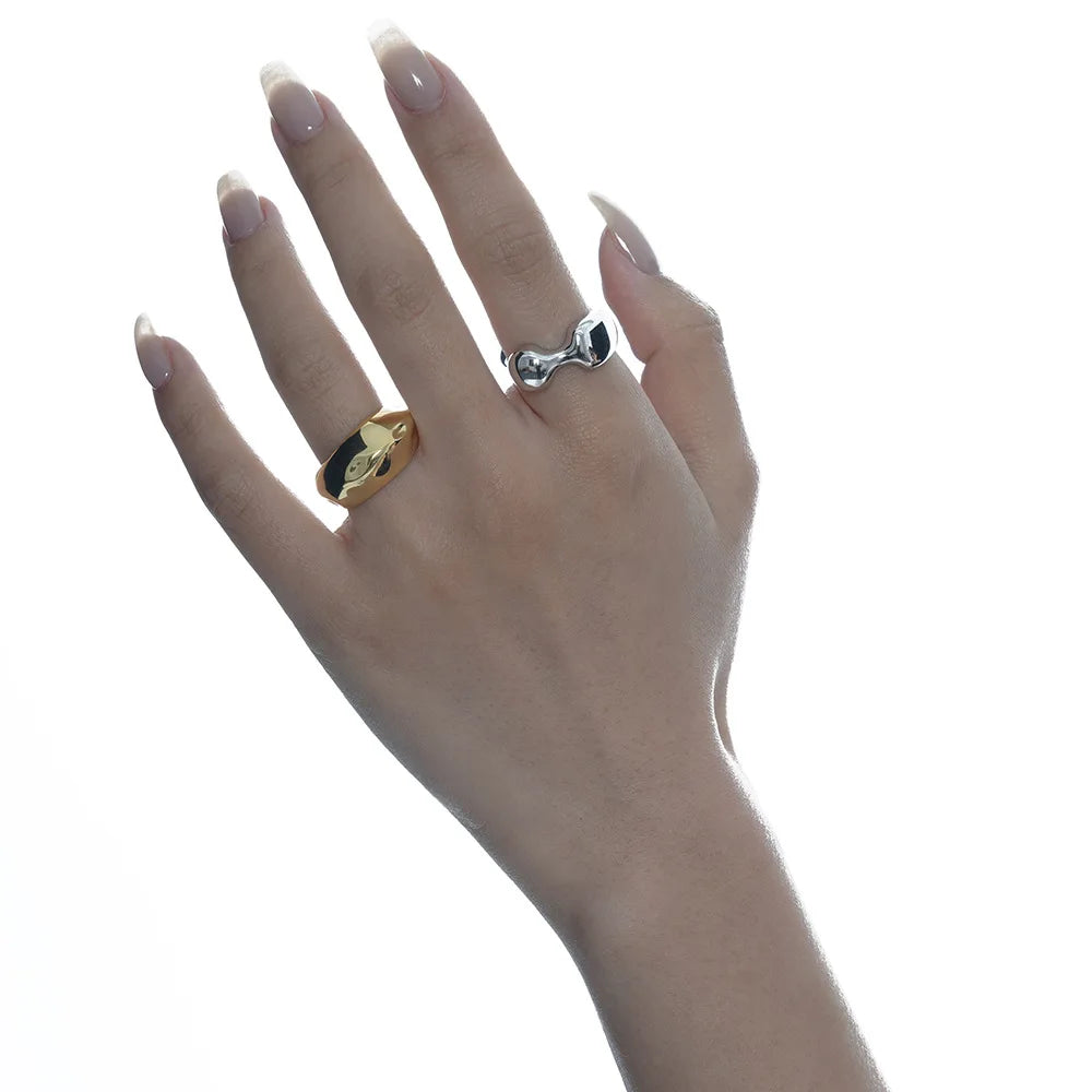 Squiggly Liquid Irregular Ring R1107